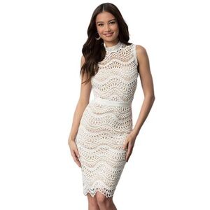 Beautiful white dress with nude lining dress size large